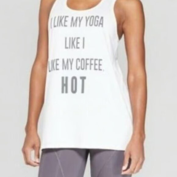 C9 Champion Racerback Style White Gray Graphic Tank Top Size Med EUC #M-079 - Picture 1 of 2